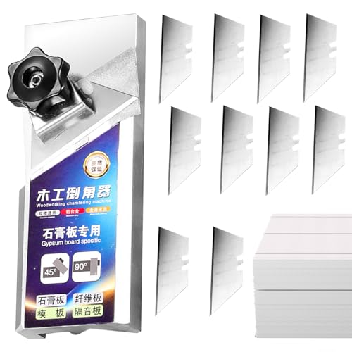 Rabot À Chanfreiner Pour Plaques De Plâtre | Chanfrein V en Alliage d'Aluminium | Chanfreineuse Multifonction 45 Degrés À Bord Antidérapant Pour Découpe Placo, Plomberie Domestique Et Travaux