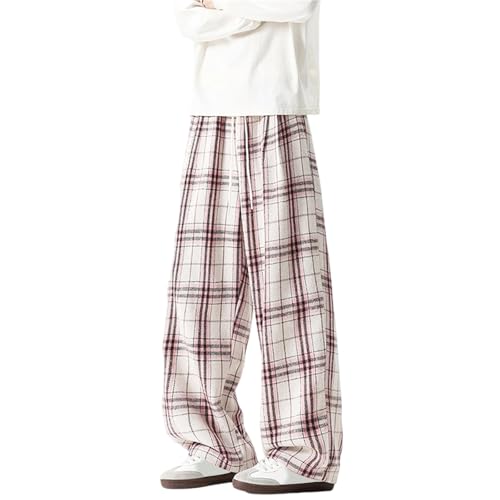 Pantalon à carreaux doublé coupe décontractée idéal pour le bureau et les sorties