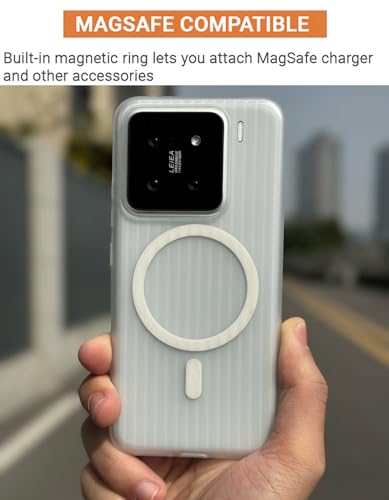 Image of Kapa Wave Magnetic Frosted Grip Back Cover for Xiaomi 15 | [MagSafe Compatible] Wireless Charging, Slim, Metal Buttons Matte Finish Back Case (White)
