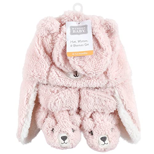 Hudson Baby Girls' Trapper Hat, Mitten and Bootie Set2