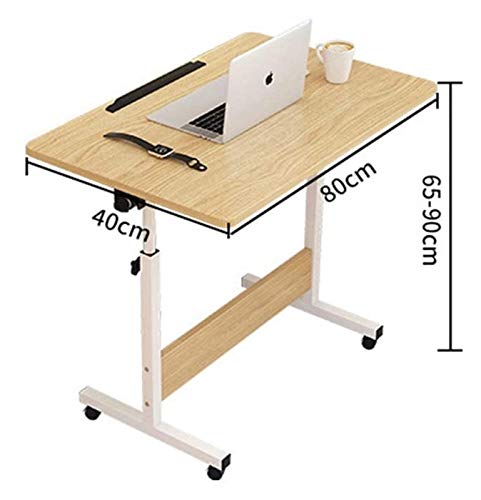 Scrivania pieghevole per laptop con base a forma di C e rotelle, postazione di lavoro portatile e mobile per casa e ufficio