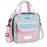REDSHELL Tactical Lunch Box Kids, Large Insulated Lunch Bag for Girls, Cooler Lunchbag, Square Toddler Lunchbox, Back to School Daycare Lunch Tote Pail with Water Bottle Holder Shoulder Strap, Pink