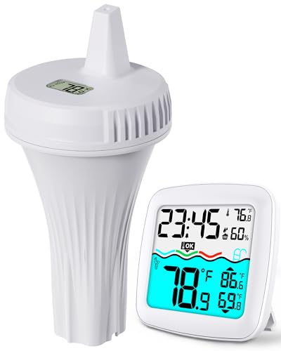 NoWoW Wireless Pool Thermometer with Indoor Unit - IPX8...