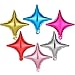 60 Pieces 4 Point Star Foil Balloon Colourful Star Balloons 10 Inch Star Foil Balloons Four-Pointed Star Shape Mylar Balloons for Wedding Birthday Prom Party