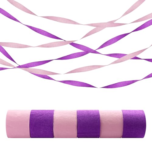 Image of Crepe Paper Streamers 6 Colors 492ft - Party Streamers & Paper Streamers for Birthday Decorations, Bachelorette Party, Baby Shower, Wedding & Bridal Shower Decor, Streamers Party Supplies (Style A)