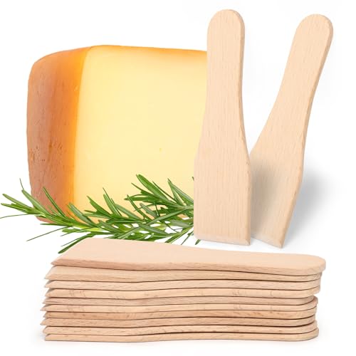 Votoko 12er Set Raclette Schaber Holz, Bucheholz Raclettespachtel Raclette Schieber, 13cm Holzschaber für Käse, Grill & Fondue, Hitzebeständig Robuste Raclette Zubehör, Geschenk für Raclette-Liebhaber