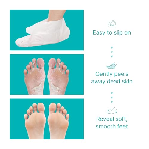 Image of Ariul Smooth & Pure Foot Peeling Mask (1 Pair) Korean Exfoliating Soothing Foot Mask Socks for Dead Skin & Callus Removal, AHA BHA Foot Peel Treatment for Dry Cracked Feet, Soft Smooth Foot Care Mask (Aloe Vera)