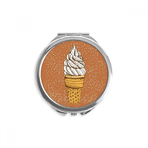 Miroir de maquillage ronde de poche crème au chocolat portable DIYthinker
