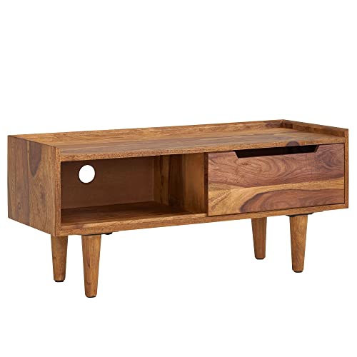 FineBuy Mueble TV Sheesham Madera Maciza