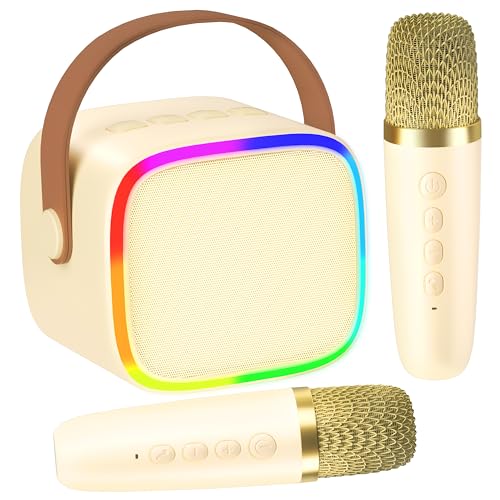 VERKB Mini Karaoke Machine for Kids with 2 Wireless Microphones, Kids Toys for Girls and Boys...