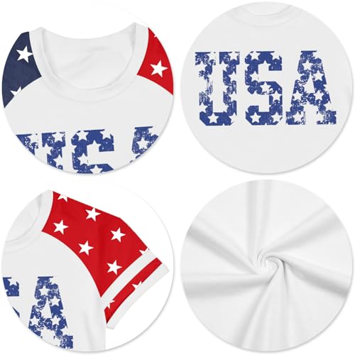 Image of Ithalt Boys Girls USA Shirts Kids 4th of July Shirts American Flag Tshirt Patriotic Top Independence Day Outfit 5-13y