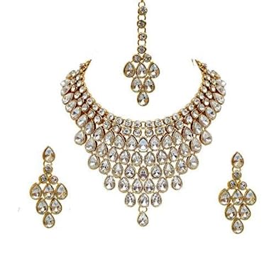 Artificial Jewellery For Women And Girl Beautifull Bridal Set With Matching Earring And Tikka So Loving Jewellery Color White