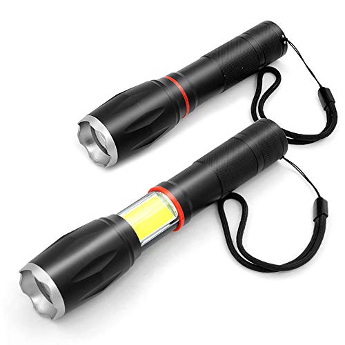 Maxesla LED zaklamp krachtige ultra heldere - LED zaklamp zaklamp kleine heldere straal hoge 2000 lumen, waterbestendig 5 modi draagbare magnetische COB werkfakkels voor kamperen buitenshuis 2 Pack