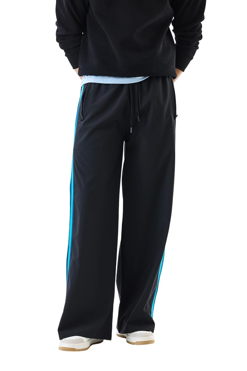 snitch Men Track Pants | Relaxed Fit with Contrast Side Stripes & Zippered Pockets | Polyester Blend Fabric for Athletic & Street Wear | Stretchable & Comfortable Design-picture-32