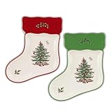 Spode Christmas Tree Stocking Dishes, Set of 2