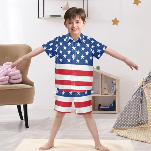 Image of 3T Toddler Boy Shorts Set Teal Hawaiian Button Down Shirts Summer Outfits for Little Boy