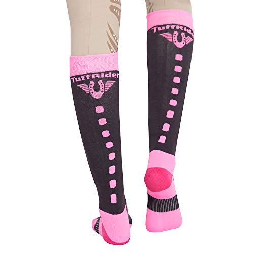 TuffRider Ventilated Neon Socks Neon Pink Adult Size4
