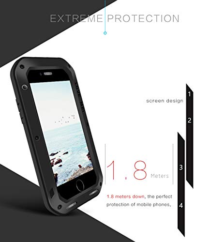 Love Mei Iphone 8/7 Plus Aluminium Metal Case, Gorilla Glass Shockproof Dust Proof Military Grade Bumper Frame Heavy Duty Cover Shell Protector For Apple Iphone 8 Plus (Red) #TOP5