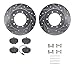 Dynamic Friction Company Rear Brake Rotors-Drilled and Slotted-Silver with 5000 Advanced Brake Pads includes Hardware 7512-11002
