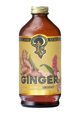 Portland Syrups Authentic Ginger Syrup - Premium Beverage Concentrate for Cocktails, Mocktails, Sodas, and More - Organic Ginger and Cane Sugar - 12oz bottle, 12-24 servings (Pack of 1)