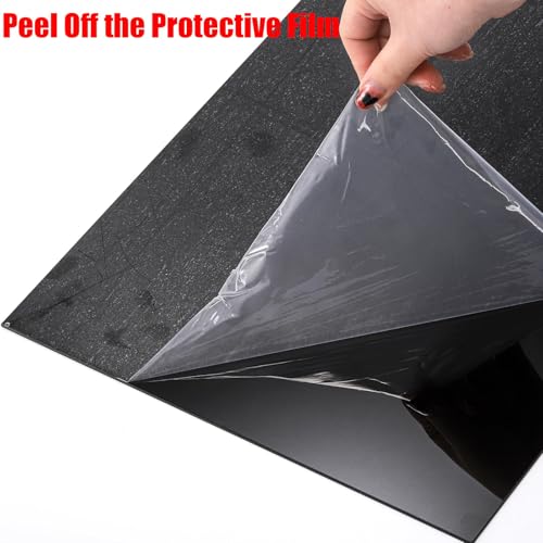 Image of Coloch 4 Pack 12 x 16 Acrylic Sheets for Laser Cutting, 1 /8 Inch(3mm) Thick Black Plastic Sheets with Protective Film Rectangle Plastic Board for DIY Project, Handcrafts, Photography, Display Stand