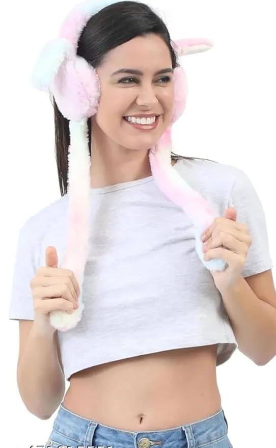 Women’s Winter Earmuffs – Soft Faux Fur Ear Warmers for Girls, Cozy Foldable Ear Covers (Multicolor)(Cute Dezine)-image-22
