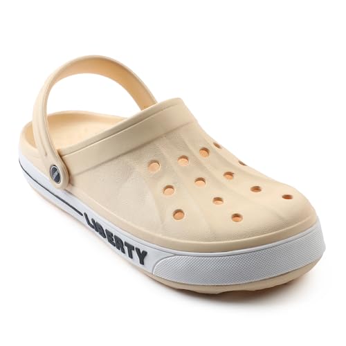 Image of Liberty A-HA LITEWALK Casual Slingback Clogs for Men with EVA Sole | Breathable and Lightweight | Soft Comfortable Footbed | Stylish Home Footwear | Slip On Comfort (Khakhi 8) Khaki