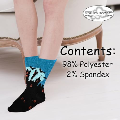 Image of World's Softest Cozy Collection Crew Socks - Smooth Multi Colors Cozy Socks - Knit Top Holiday Spirit Fashion Socks