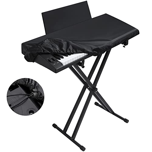 Piano Keyboard Dust Cover, Water Proof Stretchy Electric Piano Keyboard Covers For Digital Electric Pianos, Full Cover Elastic Lock Music Keyboard Protector Cover (61 Keys, Black) #TOP3