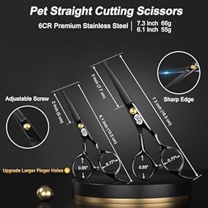 Ciicii Dog Grooming Scissors Kit 10in1 Professional Pet Grooming Scissors Set with Safety Round Tip dogscat Hair Cutting Trimming Thinning Shears with Curved Scissors for Diy Home Salon black  Cucciolini Doodles Ciicii dog grooming scissors kit 10 in 1 professional pet grooming scissors set with safety round tip dogscat hair cutting trimming thinning shears with curved scissors for diy home salon black   cucciolini doodles