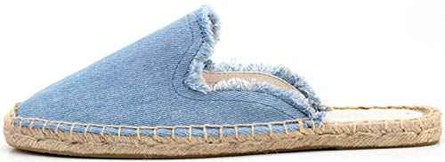 Image of Women's Simple Mule Breathable Flat Espadrilles Shoes, Pure Color Mules