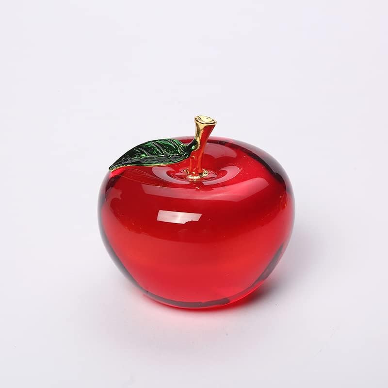 Crystal Ornament Fruits Glass Red Fruit Figurine Handmade Art Gift for Christmas Birthday Ornament