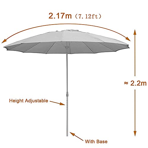 Parasol de table basse réglable 2,17m grand format CLSDRZC - 5