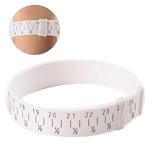 Brazaletes Medidor de medidas Medidor de muñeca de plástico, medidor de brazalete de pulsera de plástico Medidor de joyería Herramienta de tamaño de muñeca de 15-25 cm
