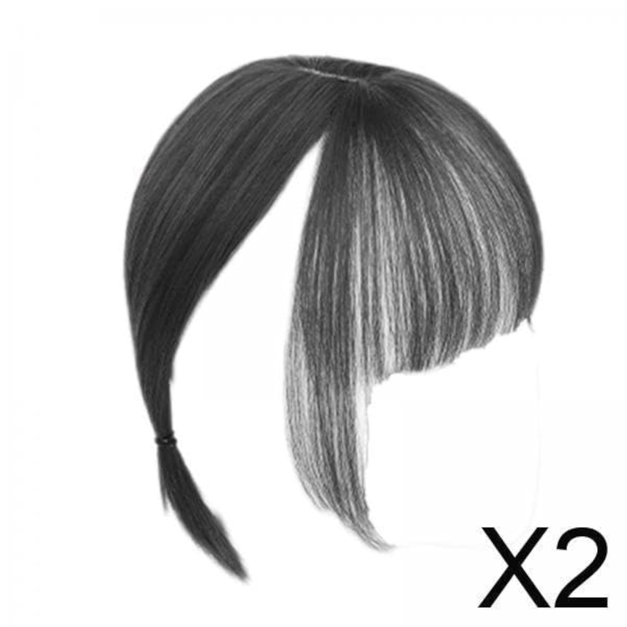 2x Bangs Hair Clip Fringe Topper Extension for Daily Use