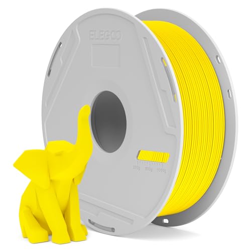Image of ELEGOO PLA Basic Filament with Reusable Spool Yellow 1KG, 1.75mm PLA 3D Printing Filament 2.2lbs High Dimensional Accuracy, Easy Installation Detachable Spool Fits for Most 3D Printers