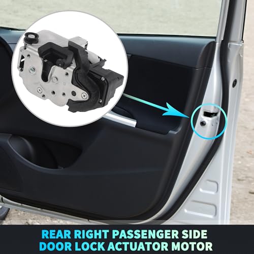 Image of X AUTOHAUX Replacement Rear Right Passenger Side Power Door Lock Actuator Motor for Chevrolet Trax 2015-2022 for Buick Encore 2015-2022 Door Latch Actuator Assembly No.13579546 Black