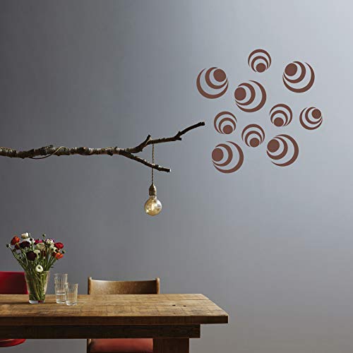 Image of Berger iPaint DIY Wall Moony Stencil Painting Kit (2 inch Foam Roller, Painting Tray, 200 ml Silk Glamor Paint Boxy Brown, Stencil Set, Masking Tape, Leveller Scale, DOU Booklet), Multicolor (F0001O0991001000)