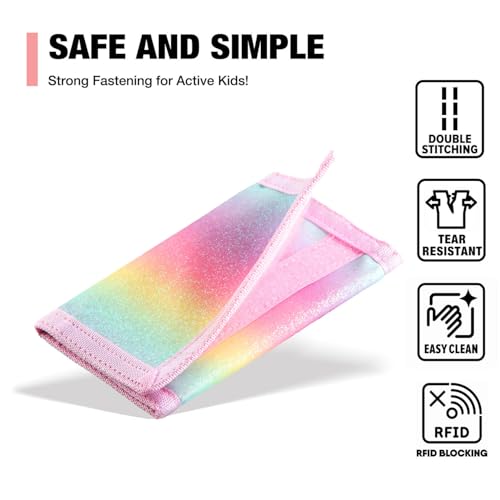 Image of Kids Wallets for Girls Boys, Little Girls Wallet for Kids, Rainbow Wallet for Teen Girls, Toddler Wallet for Girls with Magic Sticker, RFID Nylon Wallet /Canvas Wallet with Coin Pocket for Gifts