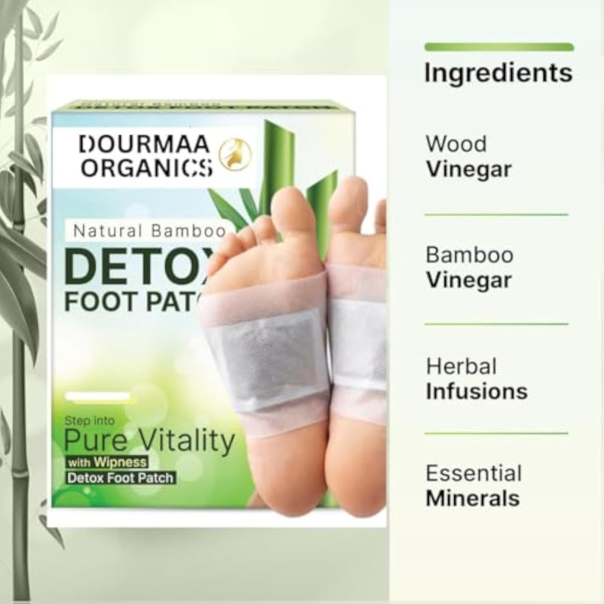 Bamboo Detox Foot Patch, Pack of 10 Patches