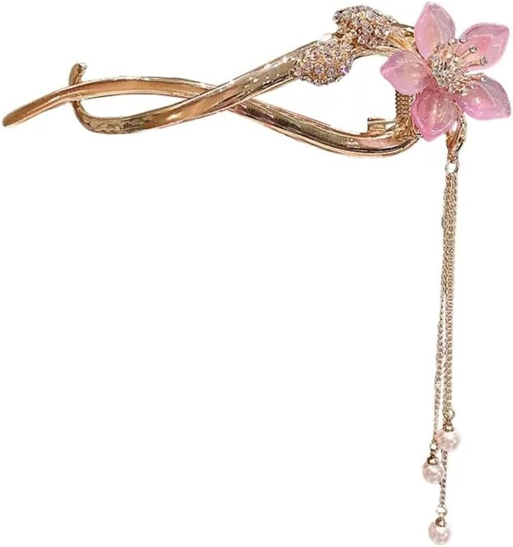 レジンヘアゴム ピンク ホワイト シェル ラメ ワイヤーフラワー ゴム