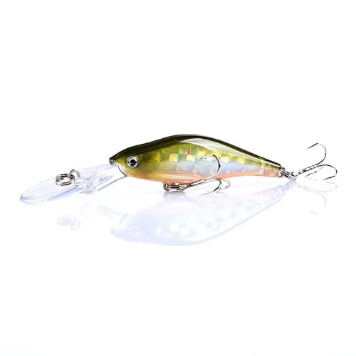5 Pack Minnow Artificial Fishing Lures Set, Long Tongue Laser Minnow Lure Jerkbait Topwater Lures For Trout Catfish Walleye Bass-055 #TOP6