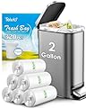 Teivio 2 Gallon 320 Counts Strong Trash Bags Garbage Bags, Bathroom Trash Can Bin Liners, Small Plastic Bags for Home Office Kitchen Kitchen (Clear)