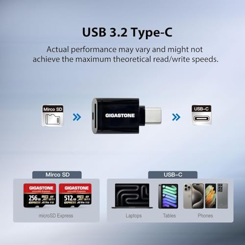 Image of 【Designed for Switch 2】GIGASTONE 1TB microSD Express R /W 800 /650MB /s SDXC Memory Card SD 2.0 3.0 5.0 7.1 UHS-I UHS-II, Action Camera Drone, V30 U3, SD Adapter and USB-C Reader 【5-Years Data Recovery】