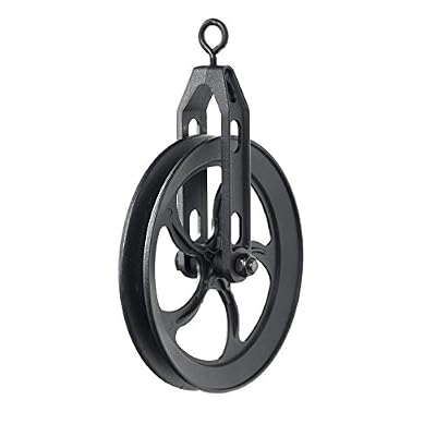 Rustic State Vintage Rustic Industrial Look Medium Wheel Farm Pulley for Custom Make Wall Pendant Lamps Frosty Black