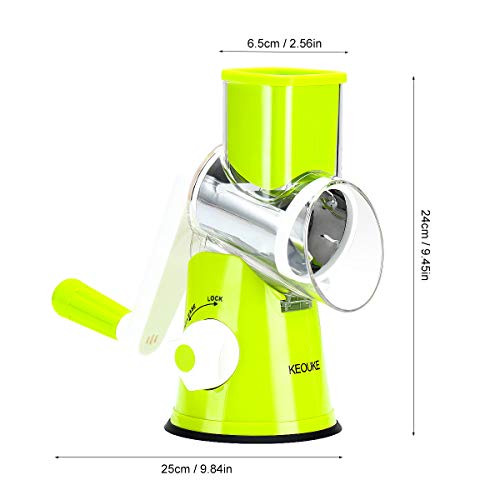 image for KEOUKE Manual Rotary Cheese Grater - Veggie Slicer Shredder Nuts Grind