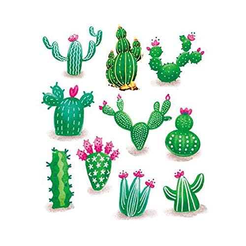 Image of YellowCult 5D DIY Diamond Painting Craft Kits for Kids, 9 PCS Cartoon Stickers, Stick Paint with Diamonds by Numbers, [Cute Cactus & Plant Theme]