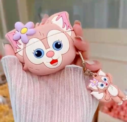 Image of Dezet Cute Soft Silicone Pouh Case for Airpods Pro GEN-2 (2022) � 3D Cartoon Animal Character Cover with Keychain Ring, Shockproof & Dustproof Protective Case for Kids & Girls (CAT CASE)