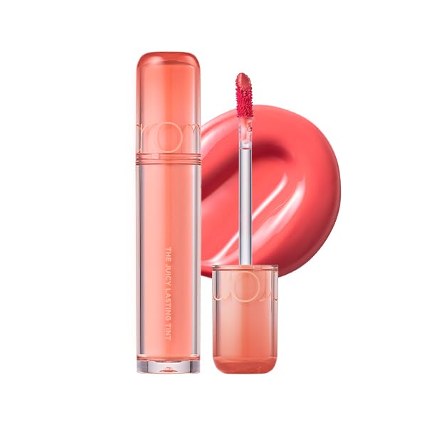 rom&nd THE JUICY LASTING TINT | 10 Bare Apricot | High-Shine Lip Gloss Stain for Plump, Radiant Lips | Non-Sticky & Long-Wearing Korean Beauty