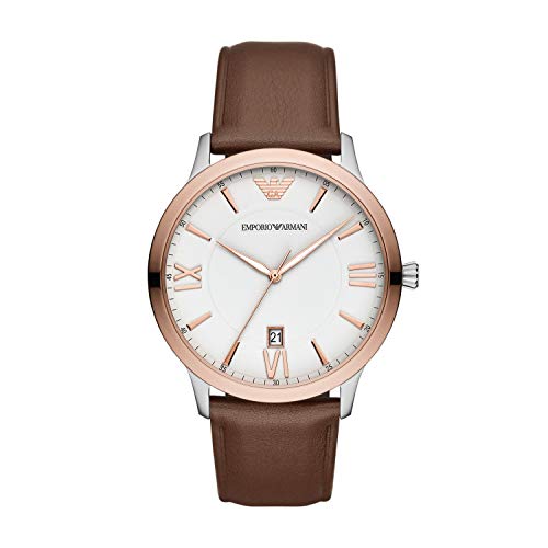Preisvergleich Produktbild Emporio Armani Herren Analog Quarz Uhr mit Leder Armband AR11211
